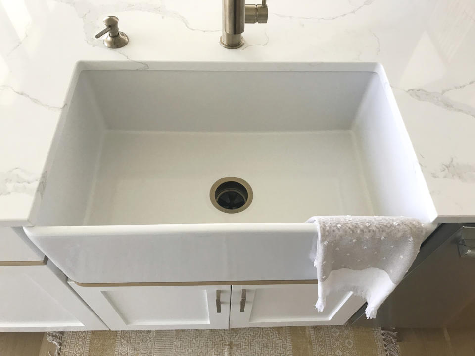 A farmhouse kitchen sink