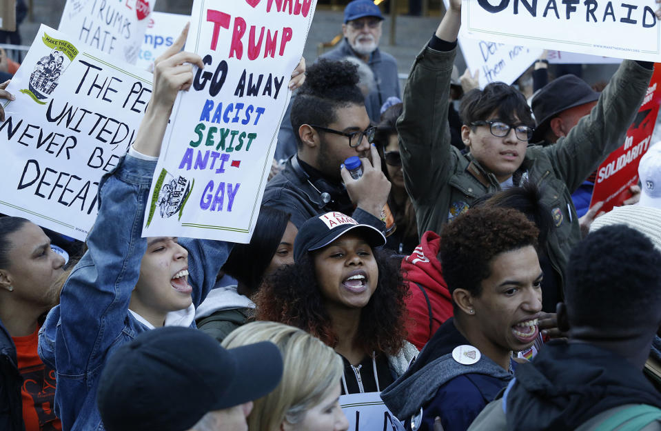 Tens of thousands protest Trump’s election victory