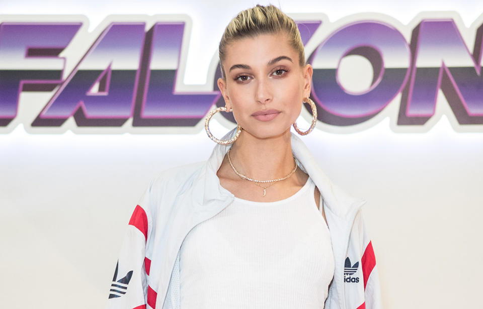 Hailey Baldwin's Adidas Falcon JD Sports Fashion Show Is an Ode to Girl Power & the '90s