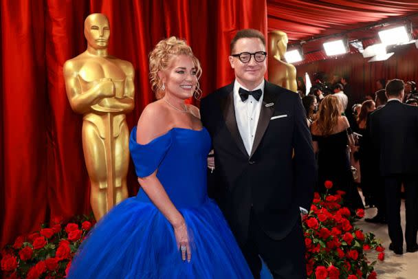 PHOTO: Jeanne Moore and Brendan Fraser attend the 95th Annual Academy Awards, Mar. 12, 2023, in Hollywood. (Emma Mcintyre/Getty Images)