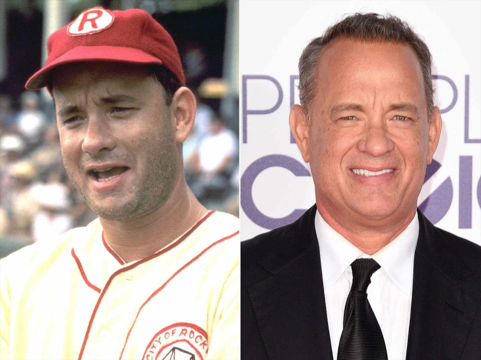 <p>It's been decades since <a href="https://people.com/tag/tom-hanks/" rel="nofollow noopener" target="_blank" data-ylk="slk:Tom Hanks;elm:context_link;itc:0;sec:content-canvas" class="link ">Tom Hanks</a> stepped up to the plate to play Jimmy Dugan, the cynical (and often drunk) manager of the Rockford Peaches. Unsurprisingly, in the years after the 1992 classic hit theaters, Hanks solidified his status as one of Hollywood's most in-demand leading men.</p> <p>Hanks finished out the '90s with two <a href="https://people.com/tag/academy-awards/" rel="nofollow noopener" target="_blank" data-ylk="slk:Oscar;elm:context_link;itc:0;sec:content-canvas" class="link ">Oscar</a> wins and one nomination: nabbing the Best Actor statuettes for his roles in <a href="https://people.com/movies/tom-hanks-would-not-act-in-philadelphia-today-gay-role-actors/" rel="nofollow noopener" target="_blank" data-ylk="slk:Philadelphia;elm:context_link;itc:0;sec:content-canvas" class="link "><em>Philadelphia</em></a> (1994) and <a href="https://people.com/movies/forrest-gump-cast-where-are-they-now/" rel="nofollow noopener" target="_blank" data-ylk="slk:Forrest Gump;elm:context_link;itc:0;sec:content-canvas" class="link "><em>Forrest Gump</em></a> (1995) and clinching the same nomination for <a href="https://people.com/movies/cast-of-saving-private-ryan-20-years-later/" rel="nofollow noopener" target="_blank" data-ylk="slk:Saving Private Ryan;elm:context_link;itc:0;sec:content-canvas" class="link "><em>Saving Private Ryan</em></a> (1999). Other first-rate films Hanks has starred include <a href="https://people.com/movies/ron-howard-reflects-on-making-apollo-13-25-years-later-and-his-personal-connection-to-the-cast/" rel="nofollow noopener" target="_blank" data-ylk="slk:Apollo 13;elm:context_link;itc:0;sec:content-canvas" class="link "><em>Apollo 13</em></a> (1995), the <a href="https://people.com/movies/tim-allen-tom-hanks-emotional-ending-toy-story-4/" rel="nofollow noopener" target="_blank" data-ylk="slk:Toy Story;elm:context_link;itc:0;sec:content-canvas" class="link "><em>Toy Story</em></a> franchise (1995-2019), <a href="https://people.com/movies/youve-got-mail-where-are-they-now/" rel="nofollow noopener" target="_blank" data-ylk="slk:You've Got Mail;elm:context_link;itc:0;sec:content-canvas" class="link "><em>You've Got Mail</em></a> (1998) and <a href="https://people.com/movies/tom-hanks-cast-away-costar-wilson-volleyball-baseball-game-first-pitch/" rel="nofollow noopener" target="_blank" data-ylk="slk:Cast Away;elm:context_link;itc:0;sec:content-canvas" class="link "><em>Cast Away</em></a> (2000). </p> <p>The actor donned that classic red cardigan to play Mr. Rogers in 2019's <a href="https://people.com/movies/tom-hanks-was-fred-rogers-favorite-actor-but-they-never-met-reveals-beautiful-day-director/" rel="nofollow noopener" target="_blank" data-ylk="slk:A Beautiful Day in the Neighborhood;elm:context_link;itc:0;sec:content-canvas" class="link "><em>A Beautiful Day in the Neighborhood</em></a><em>, </em>earning an <a href="https://people.com/tag/academy-awards/" rel="nofollow noopener" target="_blank" data-ylk="slk:Academy Award;elm:context_link;itc:0;sec:content-canvas" class="link ">Academy Award</a> nomination for Best Supporting Actor. A few years later, Hanks starred in <a href="https://people.com/movies/elvis-director-baz-luhrmann-mourns-lisa-marie-presley-after-her-death-tribute/" rel="nofollow noopener" target="_blank" data-ylk="slk:Baz Luhrmann;elm:context_link;itc:0;sec:content-canvas" class="link ">Baz Luhrmann</a>'s <em>Elvis </em>(2022) as the rockstar's cigar-smoking, scheming manager, <a href="https://people.com/movies/cannes-film-festival-tom-hanks-on-playing-colonel-parker-in-elvis/" rel="nofollow noopener" target="_blank" data-ylk="slk:Colonel Tom Parker;elm:context_link;itc:0;sec:content-canvas" class="link ">Colonel Tom Parker</a>. He followed up the biopic with <a href="https://people.com/movies/tom-hanks-stars-as-geppetto-in-first-trailer-for-disney-live-action-pinocchio/" rel="nofollow noopener" target="_blank" data-ylk="slk:Pinocchio;elm:context_link;itc:0;sec:content-canvas" class="link "><em>Pinocchio</em></a> (2022) and <a href="https://people.com/movies/see-tom-hanks-in-a-man-called-otto-first-look-exclusive/" rel="nofollow noopener" target="_blank" data-ylk="slk:A Man Called Otto;elm:context_link;itc:0;sec:content-canvas" class="link "><em>A Man Called Otto</em></a> (2022).</p> <p>Hanks' accolades extend beyond Hollywood. After making his Broadway debut in <a href="https://people.com/celebrity/nora-ephron-dead-created-when-harry-met-sally-sleepless-in-seattle/" rel="nofollow noopener" target="_blank" data-ylk="slk:Nora Ephron;elm:context_link;itc:0;sec:content-canvas" class="link ">Nora Ephron</a>'s <em>Lucky Guy</em> in 2013, Hanks received a <a href="https://people.com/tag/tony-awards/" rel="nofollow noopener" target="_blank" data-ylk="slk:Tony Award;elm:context_link;itc:0;sec:content-canvas" class="link ">Tony Award</a> nomination for best actor. In 2014, he was presented with the Kennedy Center Honors Medallion, and in 2016, former President <a href="https://people.com/tag/barack-obama/" rel="nofollow noopener" target="_blank" data-ylk="slk:Barack Obama;elm:context_link;itc:0;sec:content-canvas" class="link ">Barack Obama</a> gave the actor the <a href="https://people.com/politics/2016-presidential-medal-of-freedom-tom-hanks-ellen-degeneres/" rel="nofollow noopener" target="_blank" data-ylk="slk:Presidential Medal of Freedom;elm:context_link;itc:0;sec:content-canvas" class="link ">Presidential Medal of Freedom</a>.</p> <p>He has also been a vocal advocate for U.S. veterans and their families and serves as chair of the Hidden Heroes Campaign of the Elizabeth Dole Foundation. Hanks published a collection of short stories about his love of typewriters, <a href="https://www.amazon.com/Uncommon-Type-Stories-Random-House/dp/0525590501" rel="nofollow noopener" target="_blank" data-ylk="slk:Uncommon Type;elm:context_link;itc:0;sec:content-canvas" class="link "><em>Uncommon Type</em></a>, in 2017<em>.</em></p> <p>Since 1988, Hanks has been married to actress <a href="https://people.com/tag/rita-wilson/" rel="nofollow noopener" target="_blank" data-ylk="slk:Rita Wilson;elm:context_link;itc:0;sec:content-canvas" class="link ">Rita Wilson</a> who he <a href="https://people.com/movies/tom-hanks-and-rita-wilson-relationship-timeline/" rel="nofollow noopener" target="_blank" data-ylk="slk:met on ABC's Bosom Buddies;elm:context_link;itc:0;sec:content-canvas" class="link ">met on ABC's <em>Bosom Buddies</em></a>. The couple's family includes <a href="https://people.com/parents/all-about-tom-hanks-kids/" rel="nofollow noopener" target="_blank" data-ylk="slk:four adult children;elm:context_link;itc:0;sec:content-canvas" class="link ">four adult children</a> — actor <a href="https://people.com/tag/colin-hanks/" rel="nofollow noopener" target="_blank" data-ylk="slk:Colin;elm:context_link;itc:0;sec:content-canvas" class="link ">Colin</a>, Elizabeth, <a href="https://people.com/movies/chet-hanks-sues-his-ex-girlfriend-for-assault-as-he-faces-backlash-over-racist-merchandise-collection/" rel="nofollow noopener" target="_blank" data-ylk="slk:Chet;elm:context_link;itc:0;sec:content-canvas" class="link ">Chet</a> and <a href="https://people.com/movies/tom-hanks-working-with-son-truman-on-man-called-otto-is-special-i-changed-his-diapers/" rel="nofollow noopener" target="_blank" data-ylk="slk:Truman;elm:context_link;itc:0;sec:content-canvas" class="link ">Truman</a>.</p>