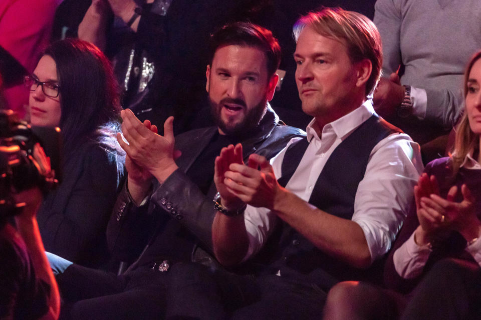 Michael Wendler und Markus Krampe im März 2020 gemeinsam im Publikum der RTL-Show "Let's Dance". (Photo by Mario Hommes/DeFodi Images via Getty Images)