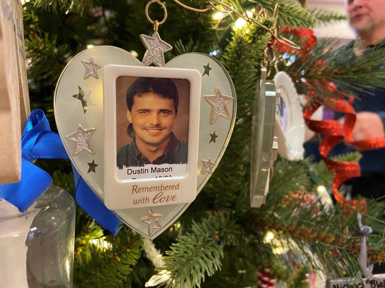 An ornament on the Louisiana Organ Procurement Agency's (LOPA) Tree of Life at Rapides Regional Medical Center has Dustin Mason's photo. Mason died almost 20 years ago and donated both his lungs to a man from Zachary.