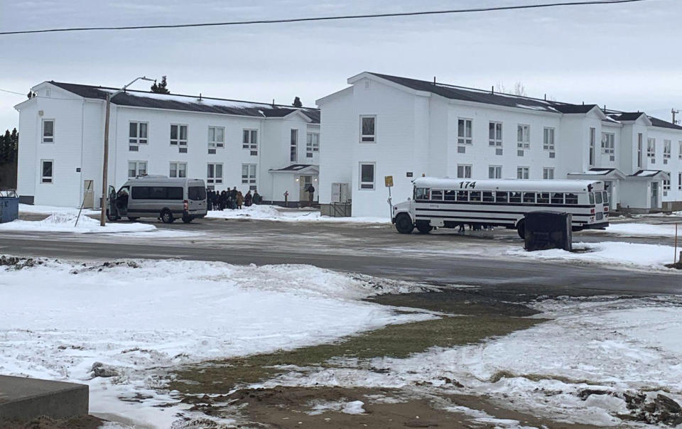 This image provided by Nathan Johnson shows military barracks in Goose Bay, Canada, on Monday, Dec. 11, 2023, where passengers aboard a Delta Air Lines flight from Amsterdam to Detroit spent the night after the plane was forced to land due to a mechanical issue. (Nathan Johnson via AP)