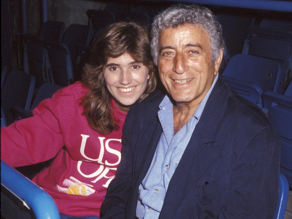 Susan Crow and Tony Bennett during Tony Bennett at 1992 U.S. Open Tennis Tournament at Flushing Meadow Park in New York City, New York, United States