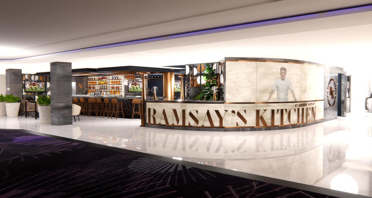 A rendering of Ramsay's Kitchen in Harrah's Las Vegas.