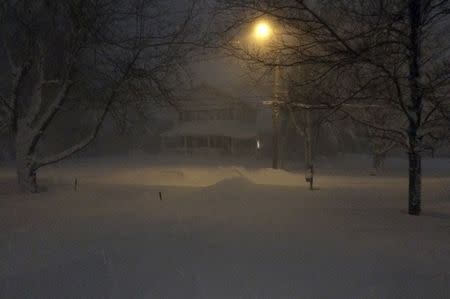 Heavy Lake Effect snow falls in Orchard Park, New York, November 18, 2014. REUTERS/Judith Gros