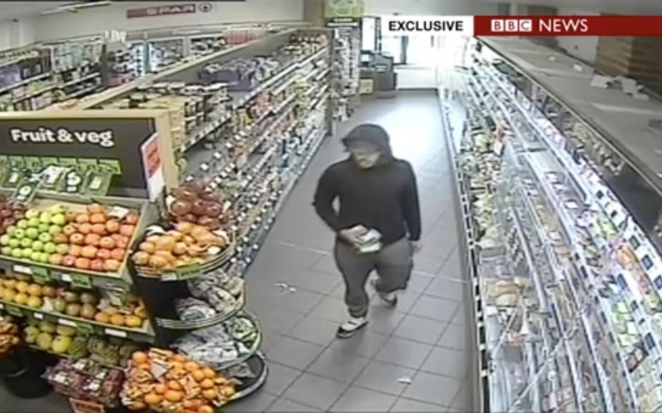 Abedi shopping a day before the attack - Credit: BBC News