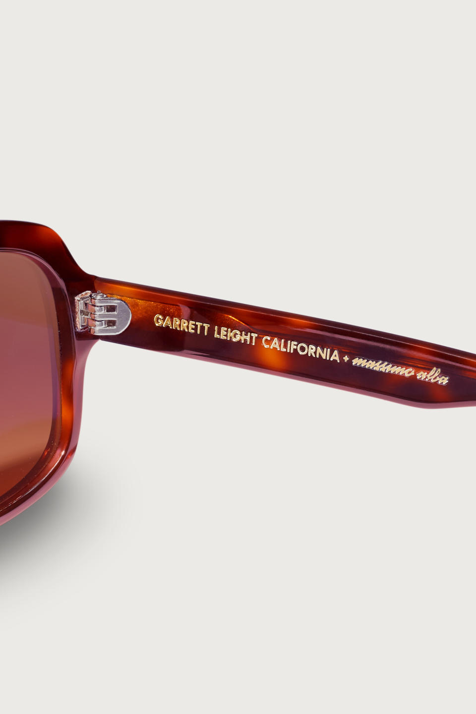 Details of the Massimo Alba x GLCO eyewear capsule collection.