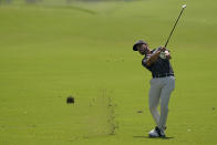 Abraham Ancer, of Mexico, hits from the fairway on the 13th hole during the first round of the PGA Championship golf tournament, Thursday, May 19, 2022, in Tulsa, Okla. (AP Photo/Eric Gay)