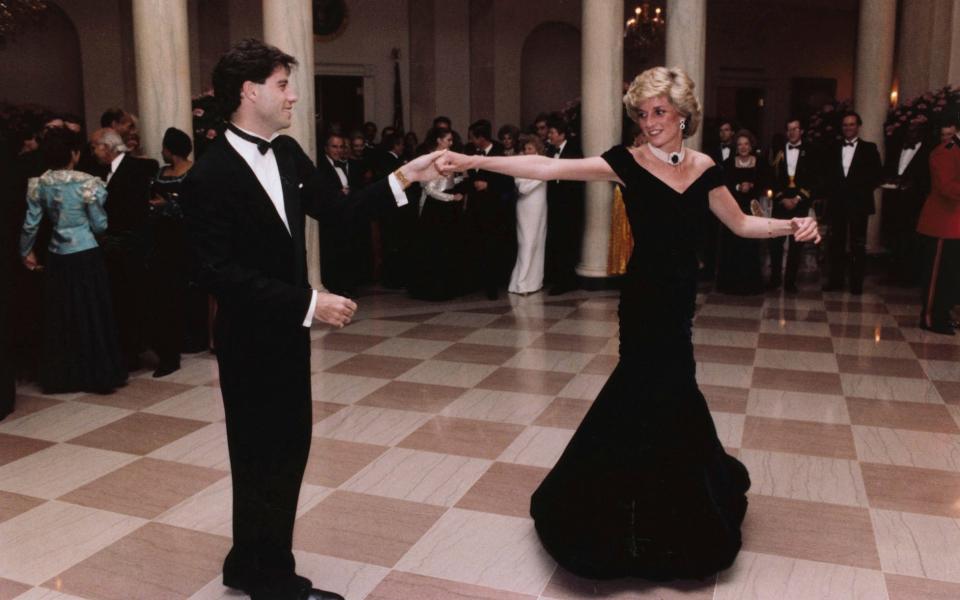 John Travolta dances with Princess Diana at a White House dinner in Washington, 1985 - Credit: Ronald Reagan Library