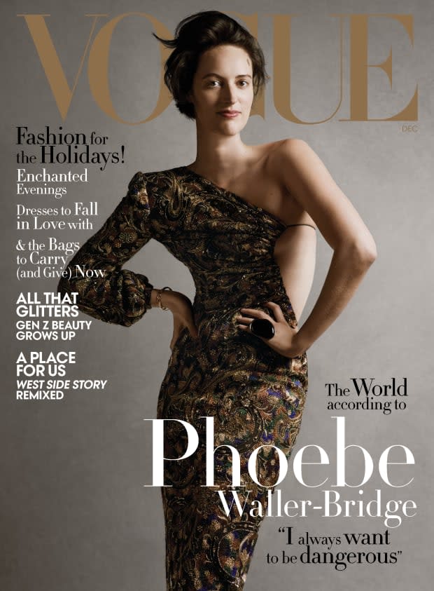 Phoebe Waller-Bridge in Saint Laurent for Vogue's December issue. Photo: Ethan James Green