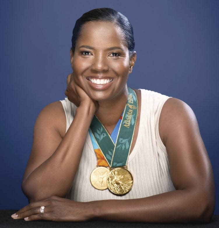 Briana Scurry talks about overcoming obstacles at the Principal on Thursday.