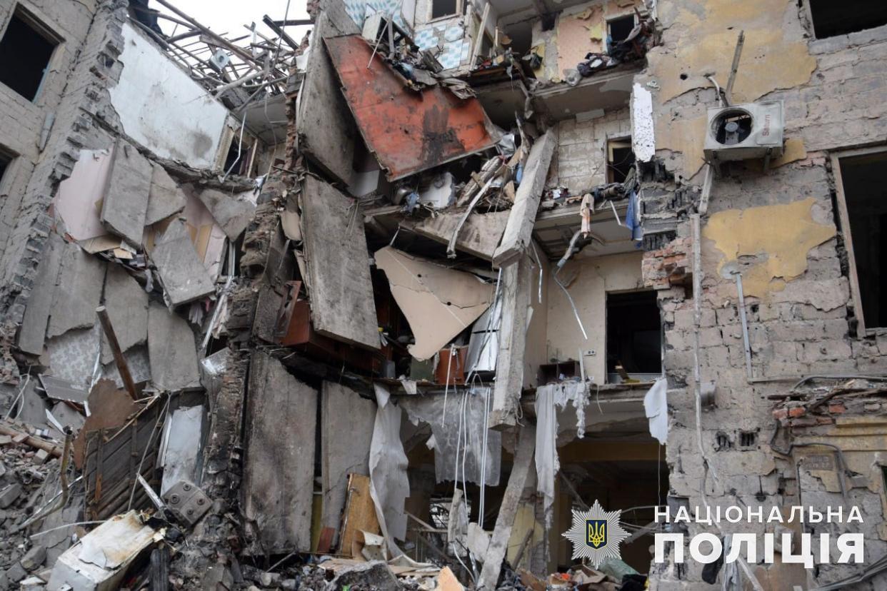 Police are still searching the rubble for a missing person (National Police Ukraine)