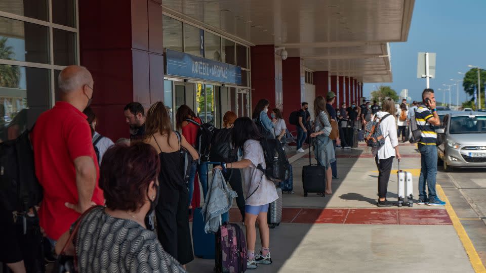 Posters about missing Rodri were taken down by staff at Chania airport. - Nicolas Economou/NurPhoto/Getty Images