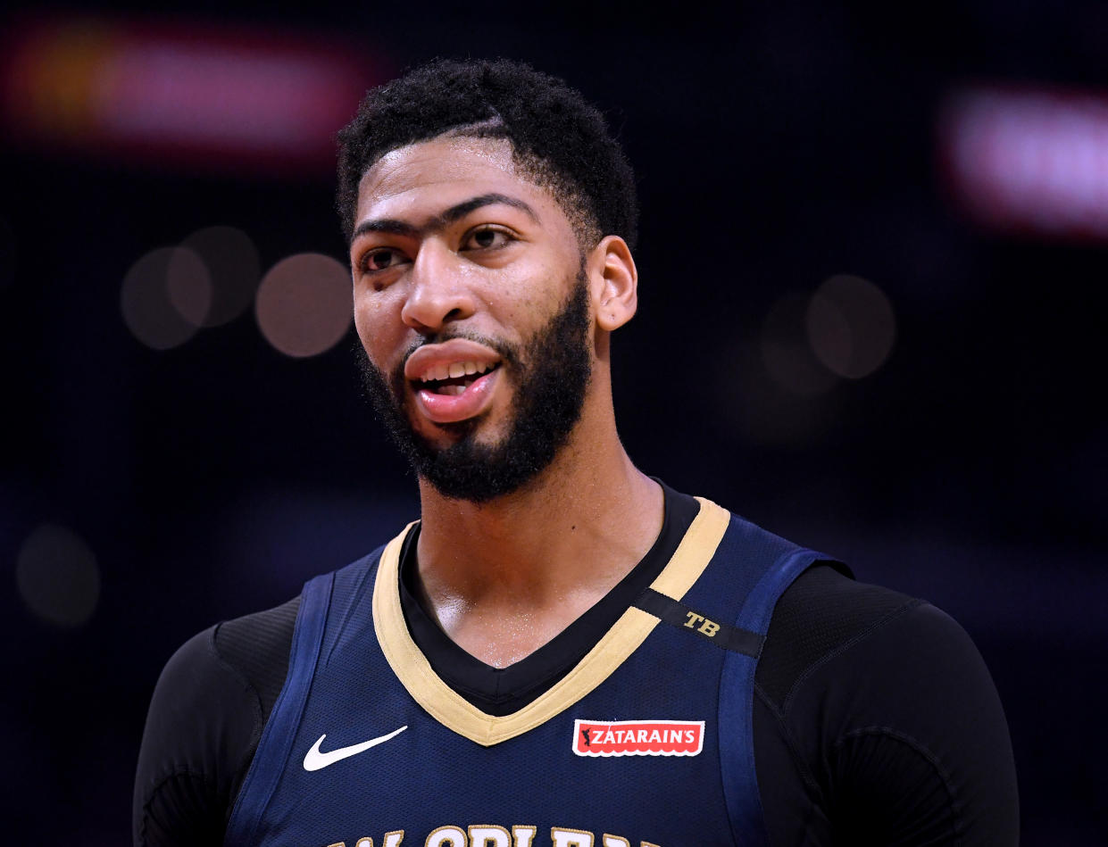 Anthony Davis didn’t seem to be bothered by Patrick Beverley’s shenanigans. (Getty)