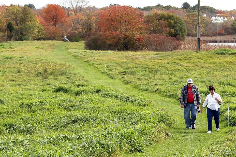 Jim and Loretta Pritchard of Plymouth enjoys a beautiful walk through the picturesque scenery at the Daniel Webster Wildlife Sanctuary in 2014.