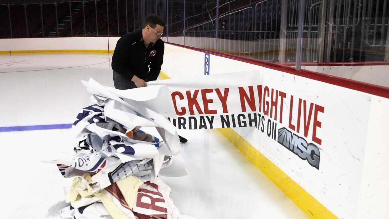 Every single 2022-23 NHL game will feature new digitally enhanced dasherboards as part of league's latest effort to boos ad-related revenue. (Getty Images)