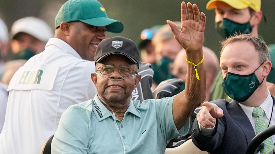 Seen here, Lee Elder at the Masters in 2021 as an honorary starter.