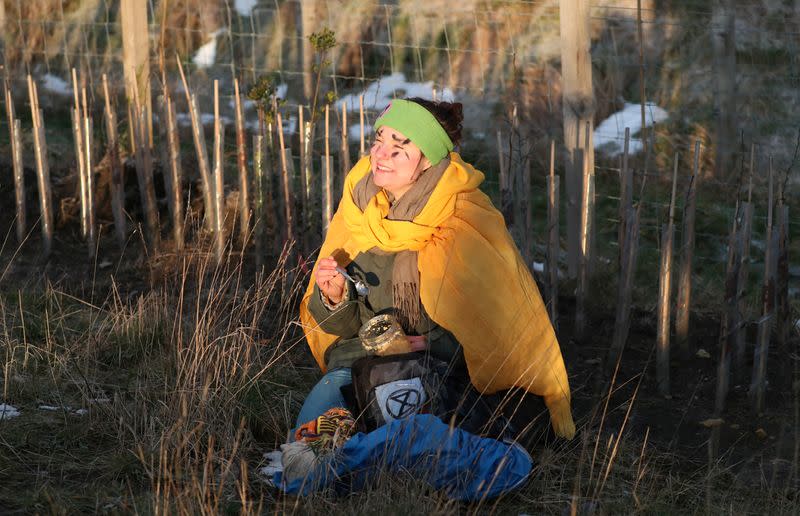 XR protest at Banks Group's open-cast coal mine in Bradley