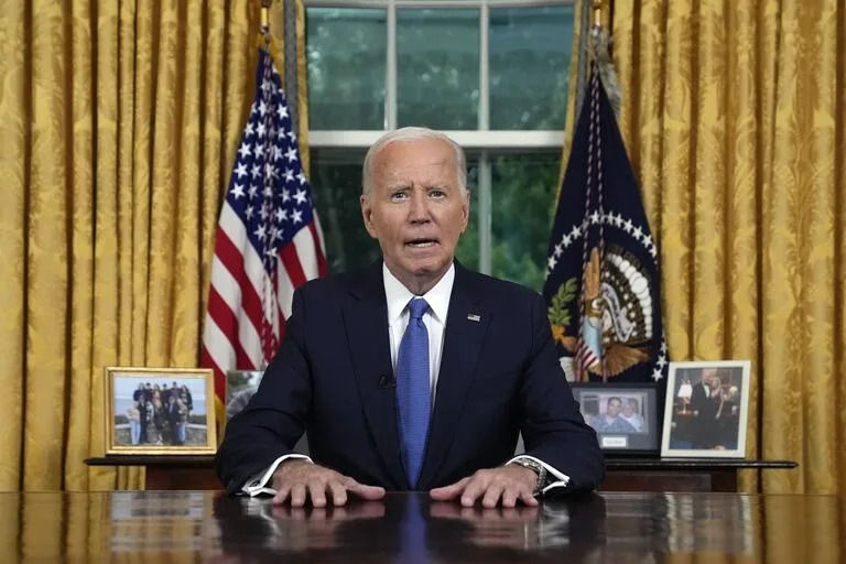 Joe Biden, en su mensaje desde el Salón Oval. (AP/Evan Vucci, Pool)