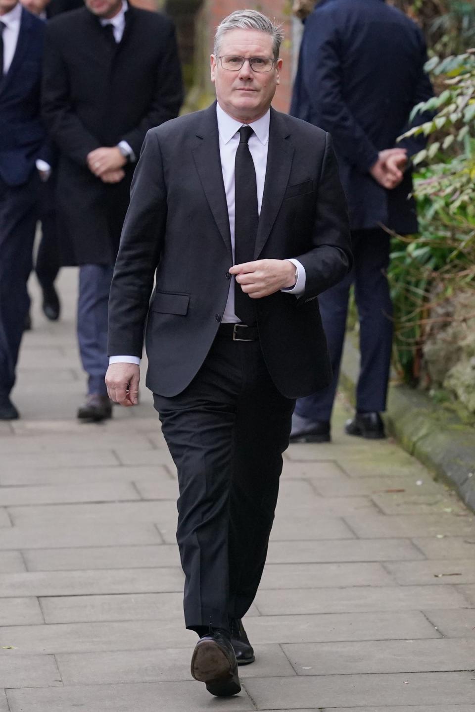 Labour leader Keir Starmer, arriving for the service, was among the political figures in attendance (PA)