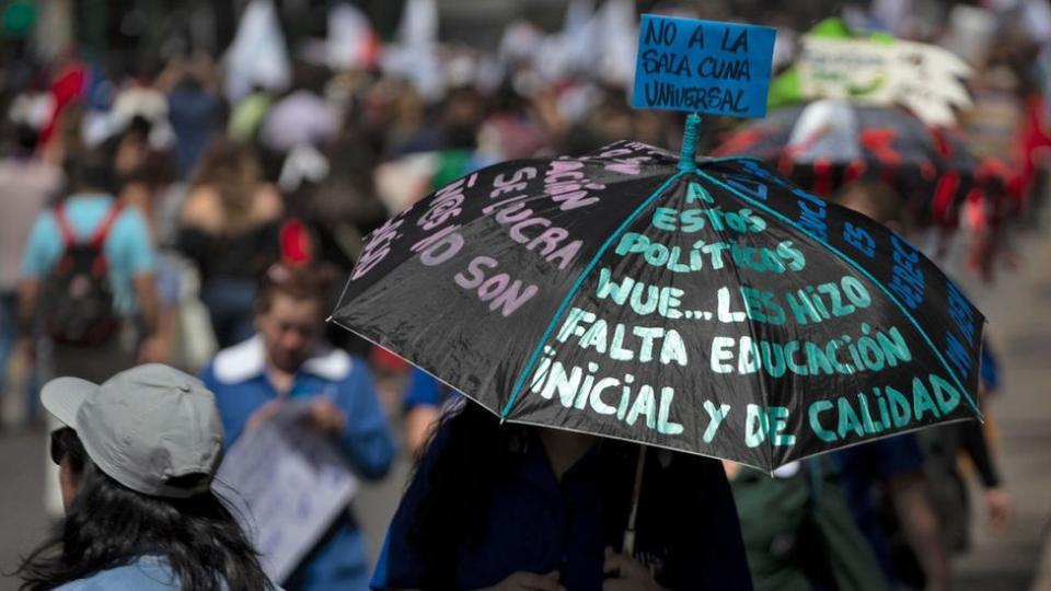 Protesta en Santiago de Chile.