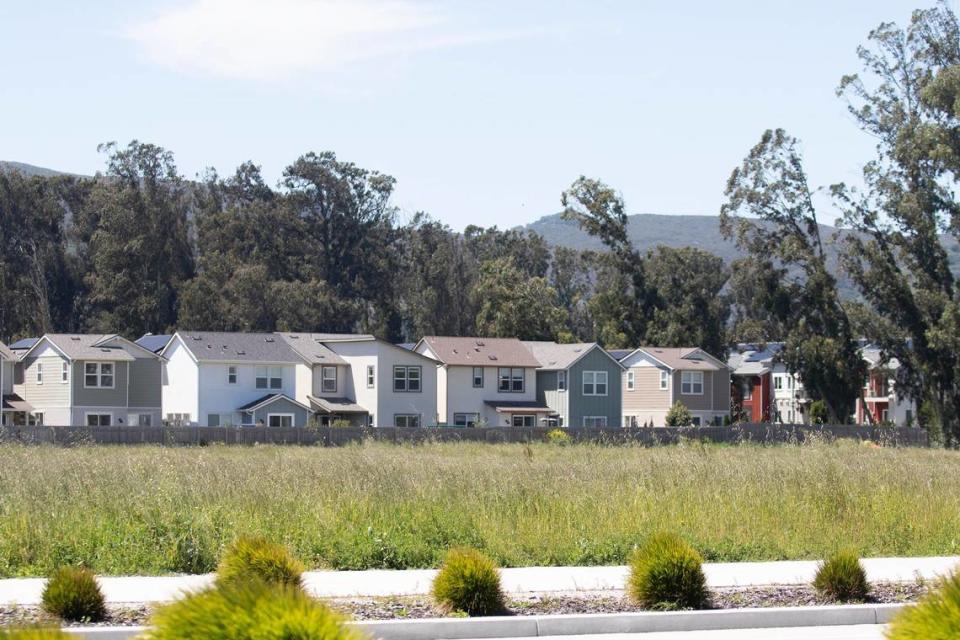 Construction continues on the San Luis Ranch housing development off Madonna Road in San Luis Obispo, on April 16, 2024. The San Luis Ranch housing development will include a hotel and marketplace.