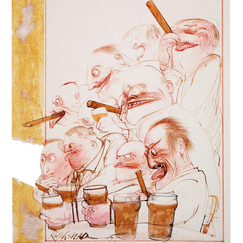 Men in a pub, 1985 - Ralph Steadman Art Collection