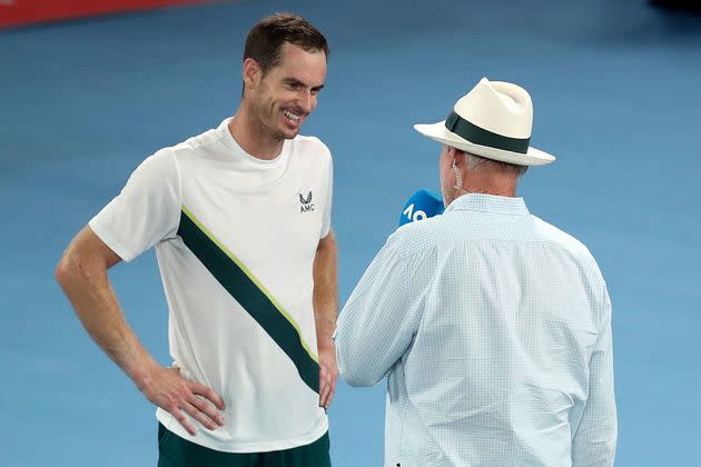 Andy Murray being interviewed.