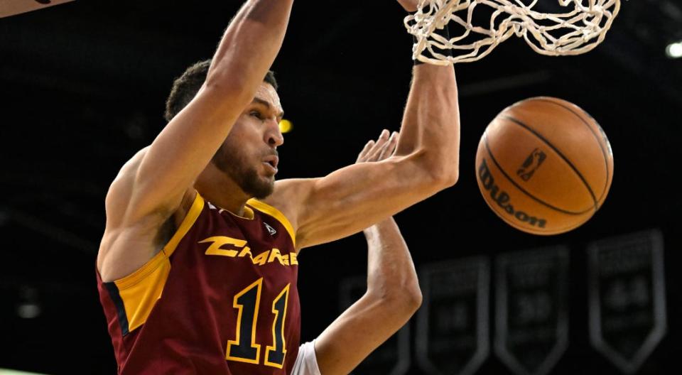 Pete Nance of the Cleveland Charge dunks against the Grand Rapids Gold on Nov. 29, 2023, in Cleveland.