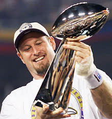 Trent Dilfer passed for 153 yards and one touchdown in the Super Bowl on Jan. 28, 2001 against the Giants