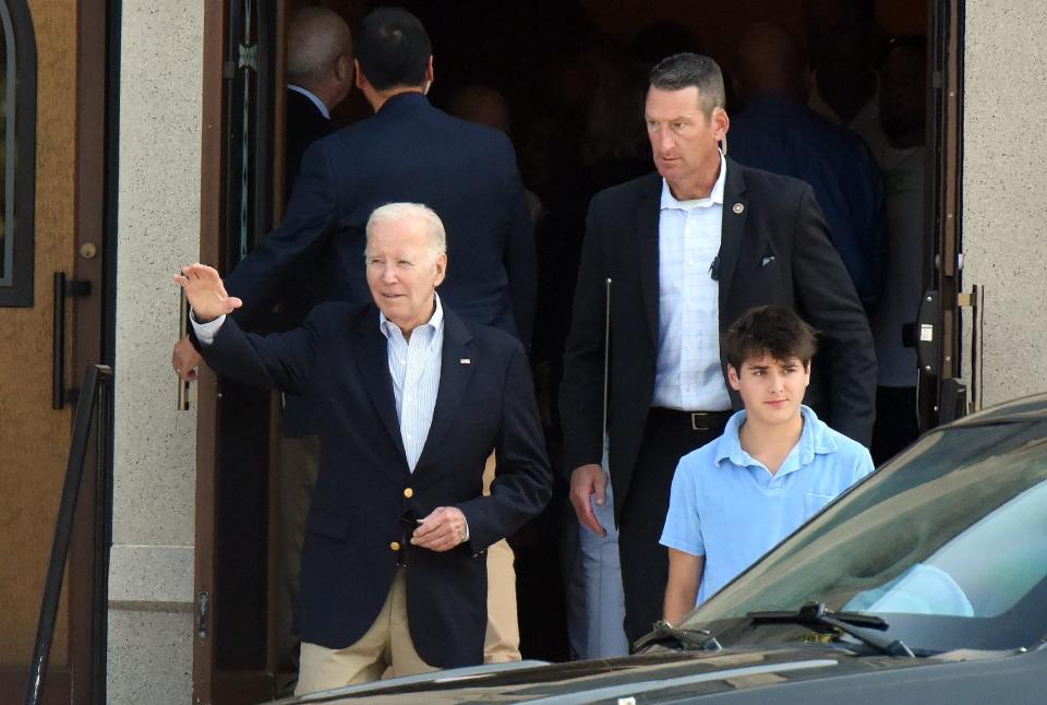 U.S. President Joe Biden visited Rehoboth Beach this weekend and attended Mass at St. Edmonds Catholic Church on Saturday, July 29, 2023, with his grandson Hunter Biden.