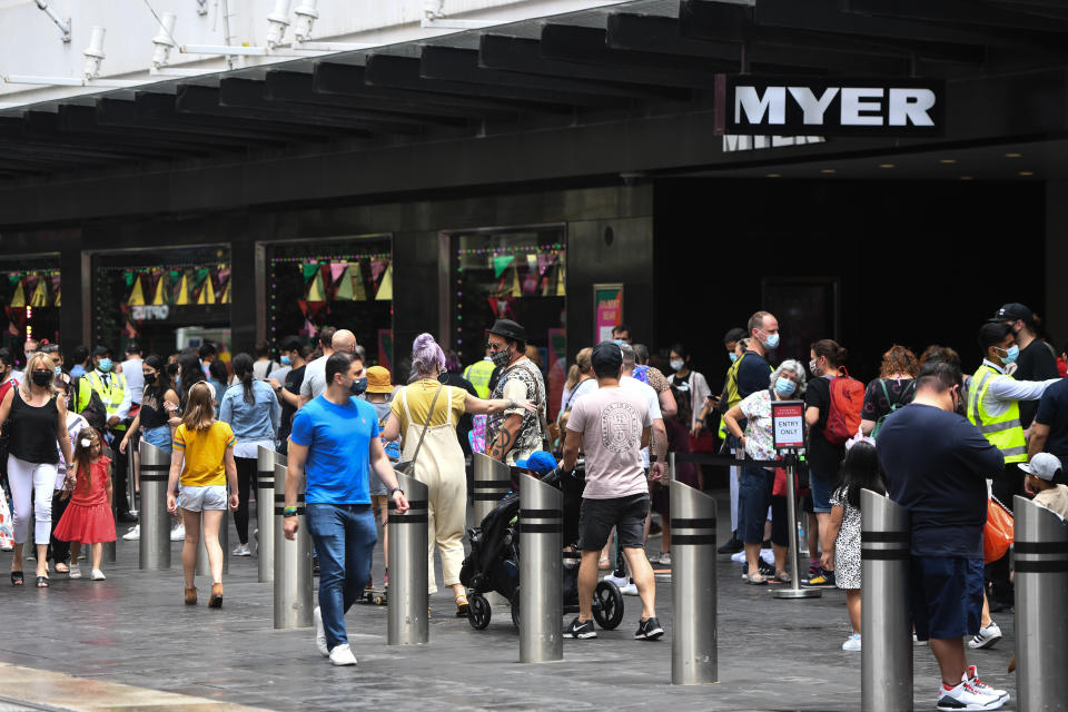 Crowds on Bourke Street Mall in Melbourne. Source: AAP