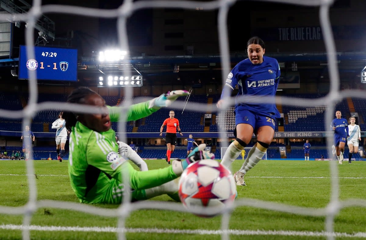 On target: Sam Kerr (Action Images via Reuters)