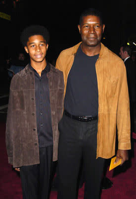 Dennis Haysbert and son Charles at the Hollywood premiere of Warner Bros. Alexander