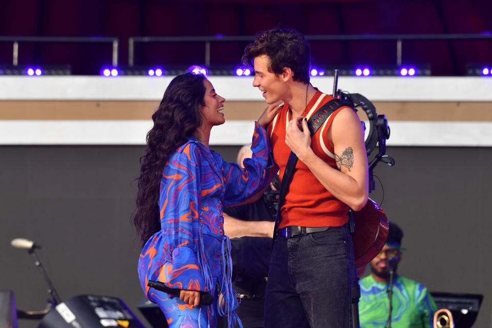 Camila Cabello and Shawn Mendes at Global Citizen Live on September 25, 2021 in New York City.