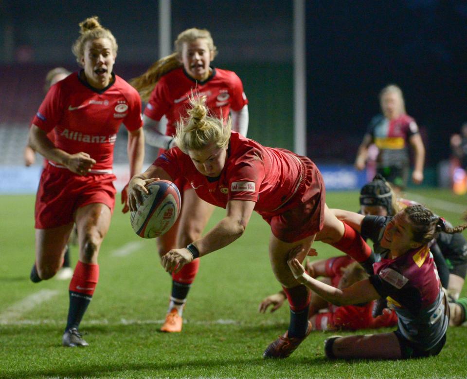 England international Marlie Packer scored a hat-trick at the Stoop Credit: Marek Dorcik 