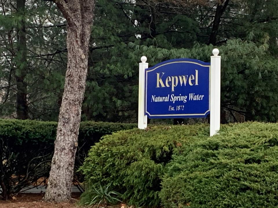 A sign advertising Kepwel Natural Spring Water, as seen from Cold Indian Springs Road in Ocean Township on Jan. 5, 2022.