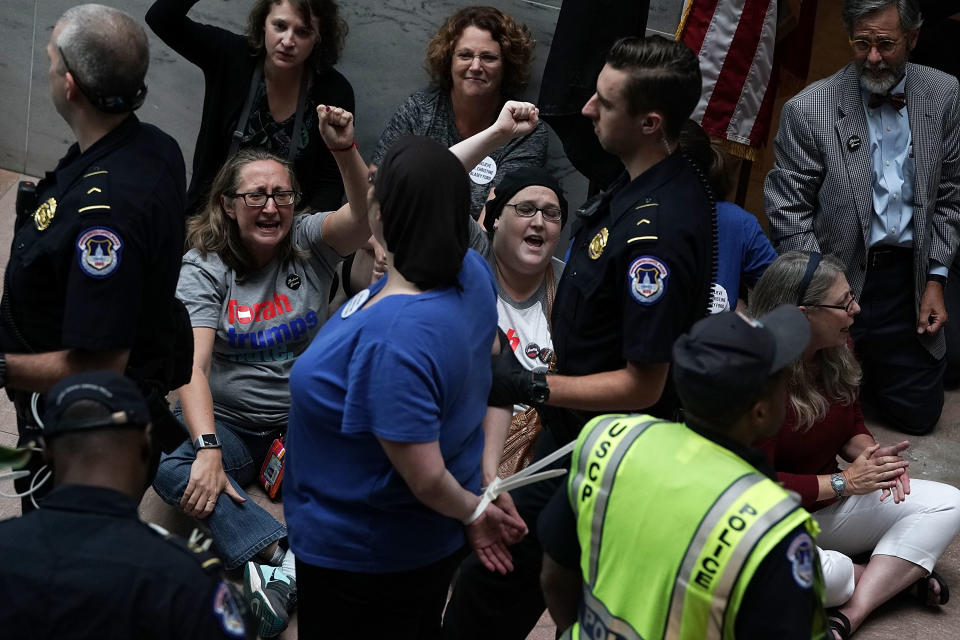 Activists protest against Brett Kavanaugh