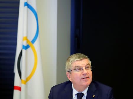 International Olympic Committee (IOC) President Thomas Bach arrives for an Executive Board meeting in Pully near Lausanne, Switzerland December 6, 2017. REUTERS/Denis Balibouse/Files
