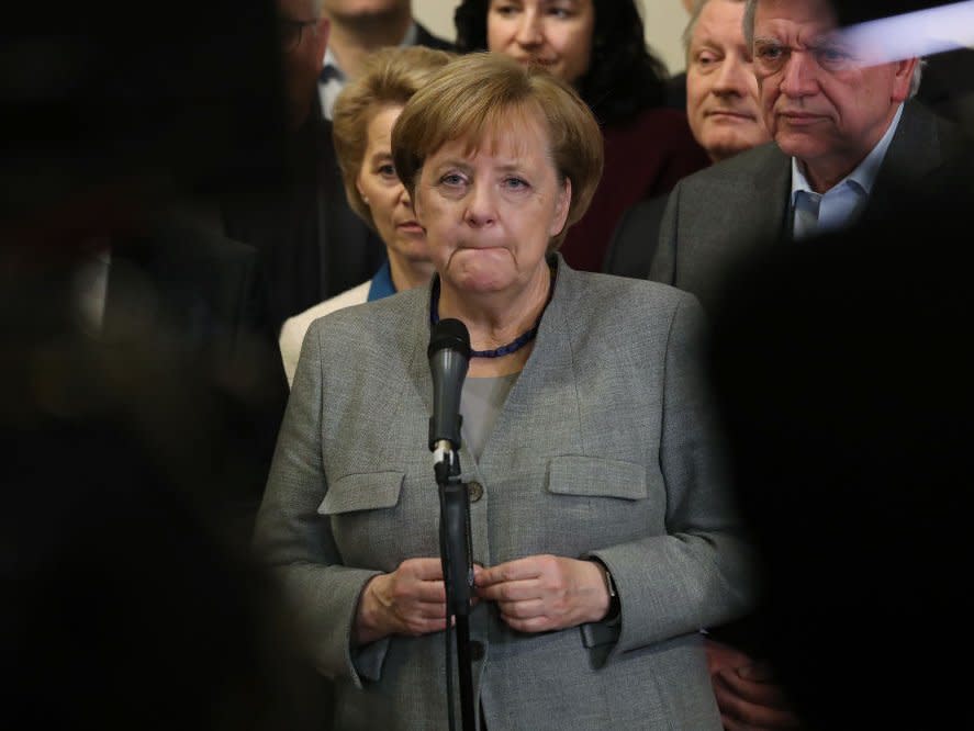 Bundeskanzlerin Angela Merkel bei ihrem Statement zum Scheitern der Jamaika-Sondierungsgespräche