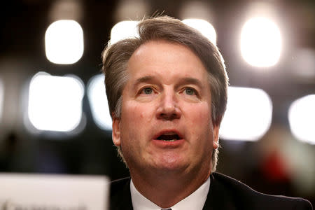 U.S. Supreme Court nominee judge Brett Kavanaugh speaks during a Senate Judiciary Committee confirmation hearing on Capitol Hill in Washington, U.S., September 4, 2018. REUTERS/Joshua Roberts