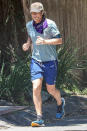 <p>Jason Bateman enjoys an afternoon run along a local hiking trail on Wednesday in Los Angeles. </p>