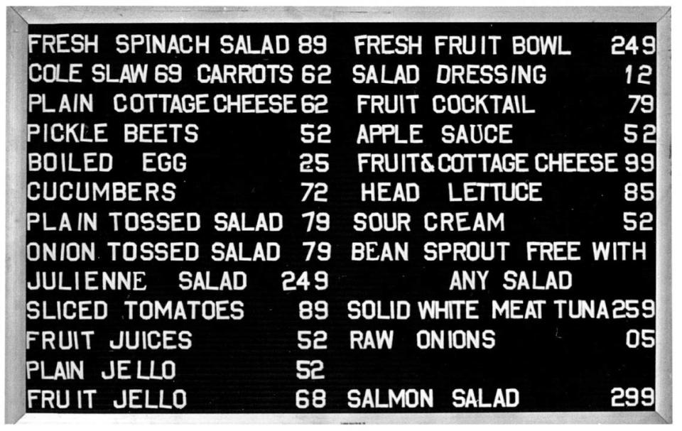 The posted menu at Biscayne Cafeteria. Miami Herald File