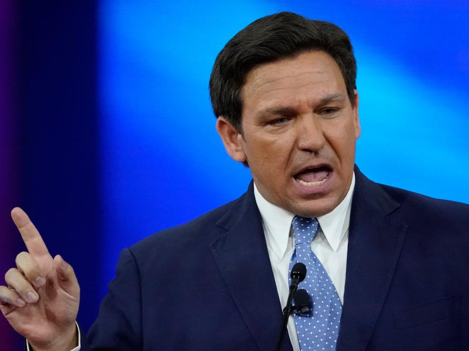 Florida Gov. Ron DeSantis speaks at the Conservative Political Action Conference (CPAC), Feb. 24, 2022, in Orlando, Fla.