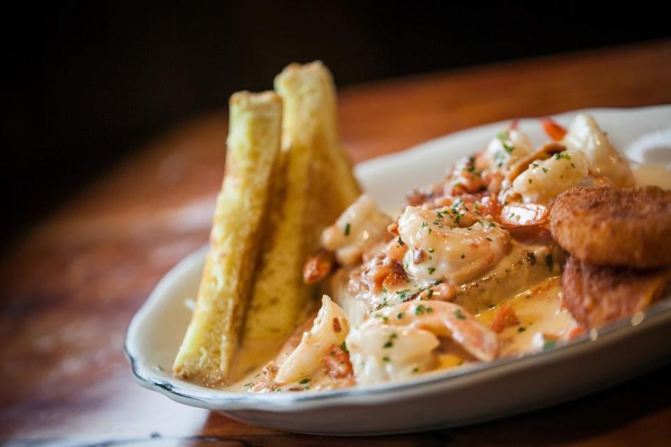 Shrimp and grits from The Old Causeway Steak & Oyster House in Stafford.