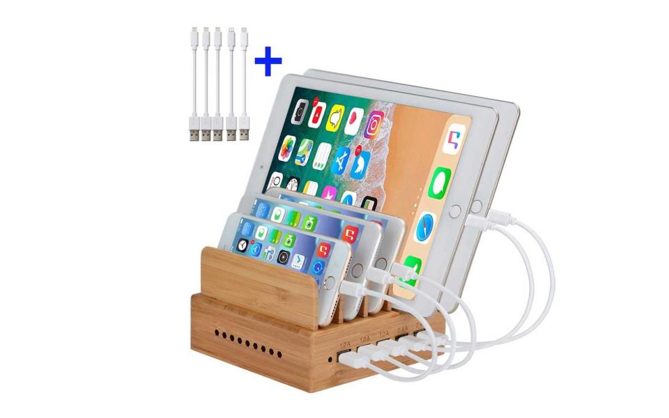 InkoTimes Bamboo Wooden Charging Dock