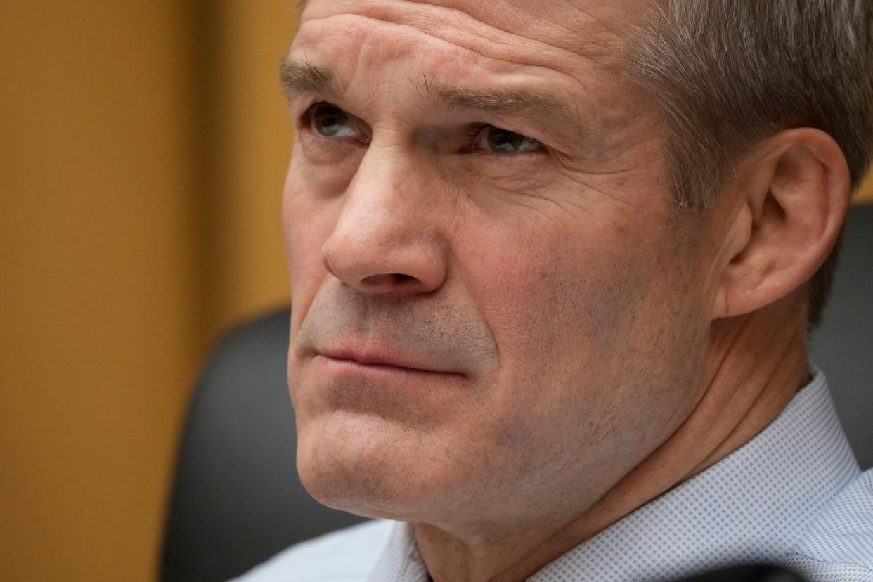 Select Subcommittee on the Weaponization of the Federal Government Chairman Jim Jordan, R-Ohio, listens during a hearing on February 9, 2023 in Washington.