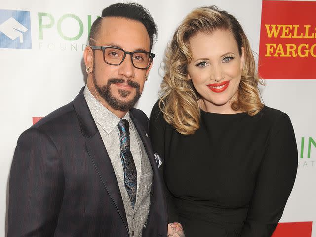 <p>Gregg DeGuire/WireImage</p> A.J. McLean and Rochelle Deanna McLean arrive at Point Foundation's Annual "Voices On Point" Fundraising Gala on September 13, 2014 in Century City, California